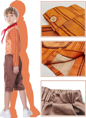 Vista 5 de Oturgor Disfraz de Antonio Madrigal para cosplay de príncipe de 4 piezas, chaleco de Halloween para niños