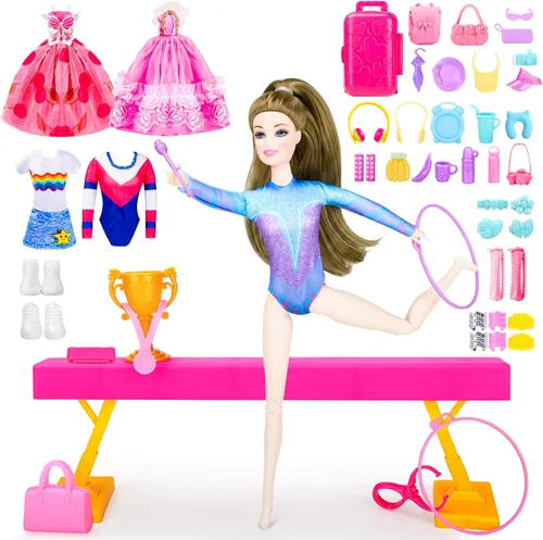 Vista 11 de 60 piezas de caballo de muñeca con muñeca, ropa y accesorios para regalos