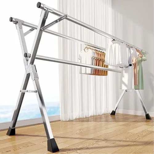 Vista 4 de Estante de secado ajustable para ropa interior y exterior, soporte plegable de acero inoxidable, colgador de ropa resistente