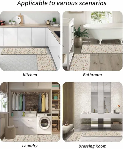 Vista 6 de Tapete de baño retro con diseño de calabaza para bañera, antideslizante, de secado rápido y absorbente, tierra de diatomeas, fregadero, dormitorio