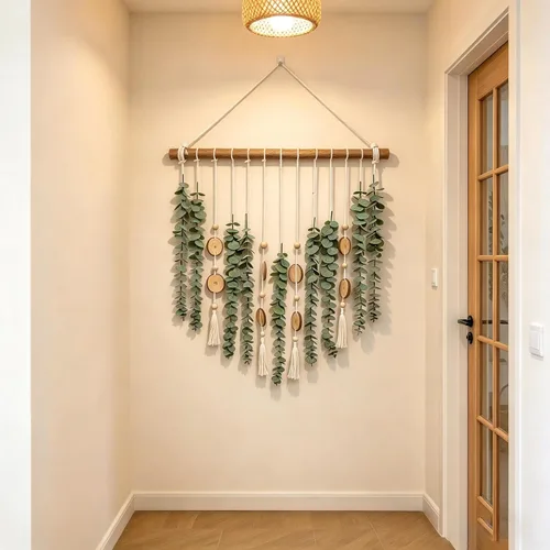 Vista 8 de GIAUMA Decoración de pared de eucalipto artificial de 22 pulgadas