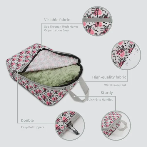 Vista 3 de Juego de 7 cubos de compresión para maletas, bolsas organizadoras de viaje para equipaje, juego de bolsas organizadoras de equipaje expandibles