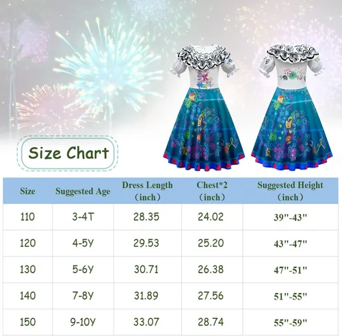 Vista 4 de Rogkidha Girls Magic Costume Fashion Dress with Bag