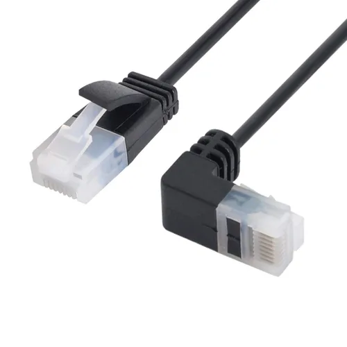 Vista 14 de chenyang Cable de extensión de red Ethernet en ángulo dual CAT6 RJ45 de 90 grados con rotación de 360 grados de 0.7 ft