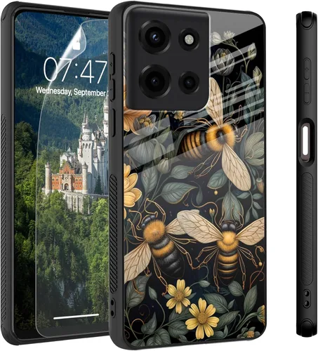 Vista 68 de Funda para Motorola Moto Edge 2022, cubierta trasera de vidrio templado con protector de pantalla, protección a prueba de golpes para Motorola Moto