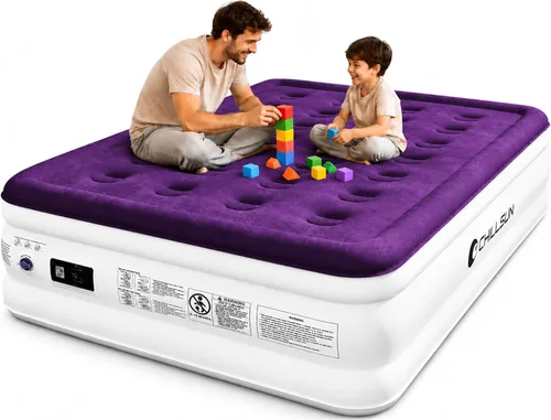 Vista 14 de CHILLSUN Colchón de aire doble con bomba incorporada, cama inflable