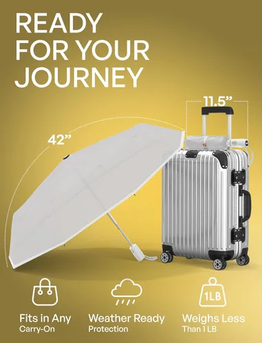 Vista 67 de REPEL Windproof Travel Umbrella - Compact & Withstands Winds up to 85MPH , Strongest Premium Auto Folding Umbrella for Rain and Sun - Durable, Light