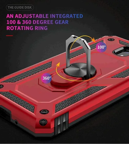 Vista 4 de TJS Funda para teléfono compatible con Samsung Galaxy J2 Core 2019 Pure Dash Shine, anillo de metal soporte magnético resistente (verde azulado)