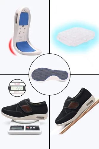 Vista 8 de Zapatos para diabéticos para hombre, informales, con velcro, ajustables, zapatos anchos y ligeros para ancianos, pies hinchados, antideslizantes