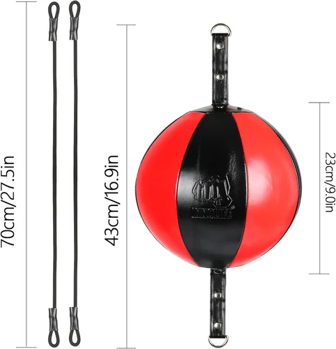 Vista 2 de InnoLife Kit de saco de boxeo de doble extremo con bola de perforación, kit de reacción de velocidad con cordones elásticos, perfecto