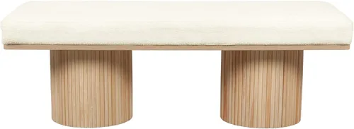 Vista 6 de TOV Furniture Sagano - Banco de hilo teñido blanco