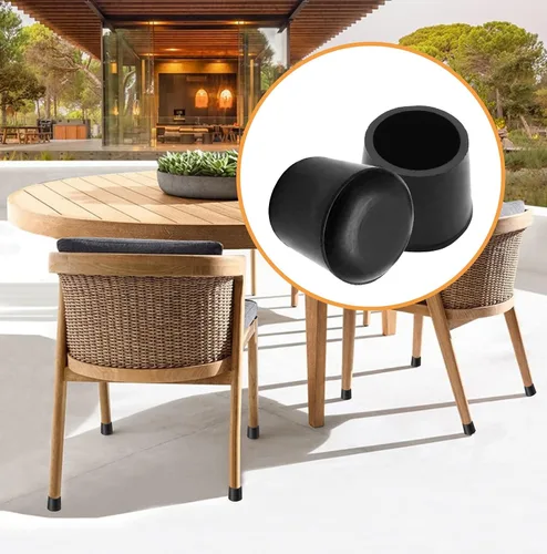 Vista 7 de Piutouyar Fundas redondas de goma de PVC para muebles, protectores de patas de silla de mesa de 0.984 in/1 pulgada, tapa de extremo antideslizante