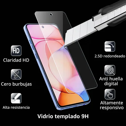 Vista 9 de Funda para Samsung Galaxy S24 FE con 2 protectores de pantalla de vidrio templado y protector de lente de cámara, capa interior de TPU suave y Negro