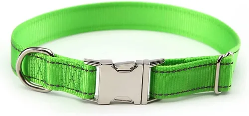 Vista 12 de Love Dream Collar reflectante para perro con hebilla de metal, collar de nailon ajustable de seguridad con hebilla de liberación rápida resistente