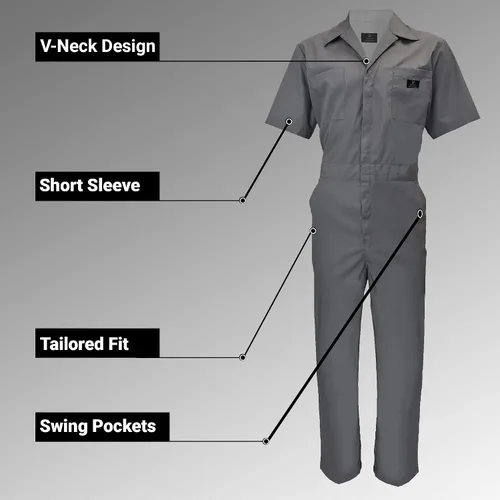 Vista 3 de ACTIVE UNIFORMS Overoles de manga corta para hombre