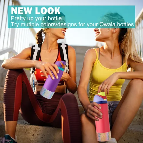 Vista 5 de WK IEASON 2 fundas de silicona para botella de agua Owala, base protectora para botella de agua Owala FreeSip Twist y Flip Flask accesorios para 3D