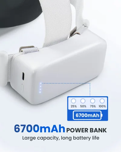Vista 2 de Oculus Quest 2 Battery Pack, CIYOYO 6700mAh Rechargeable VR Battery Pack for OculusMeta Quest 2 Accessories, Extra 2.5-3.5H Playtime, 0.32lbs