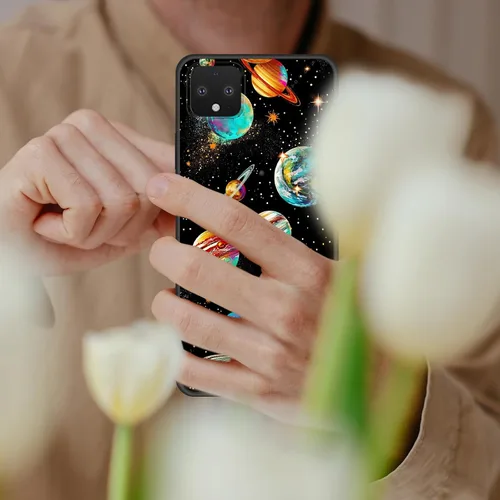 Vista 320 de Funda delgada para Google Pixel 4 XL, funda delgada de silicona de TPU suave a prueba de golpes para Google Pixel 4 XL, astronauta Galaxy