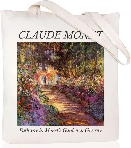 Vista 17 de Andeiltech Canvas Tote Bag Aesthetic Cute Vintage Tote Bags Book Shoulder bag Gifts Reusable Grocery Bags for Women