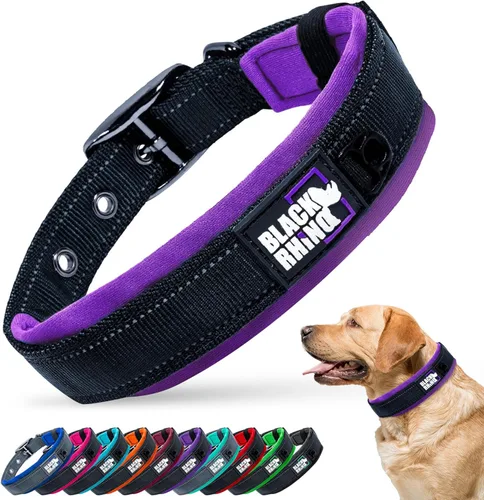 Vista 13 de Black Rhino - The Comfort Collar - Collar de perro acolchado de neopreno ultra suave para todas las razas. Resistente, ajustable, reflectante