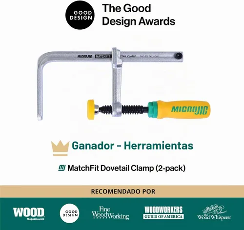 Vista 9 de MICROJIG MatchFit - Abrazaderas de cola de milano, herramientas de sistema de orugas para carpintería, DVC-538K2, paquete de 2, amarillo/verde