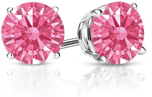 Vista 107 de Gem Stone King Aretes de plata de ley 925 con piedra natal redonda de 0.276 in para mujer