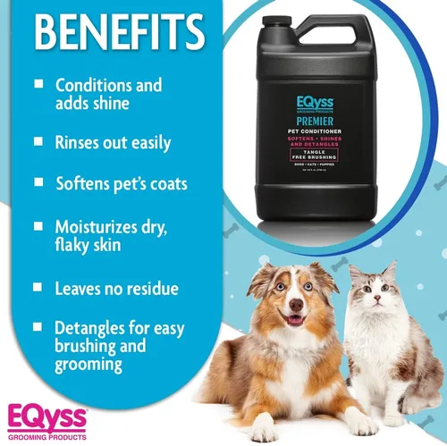 Vista 3 de EQyss Premier - Acondicionador para mascotas, hidrata, suaviza y acondiciona el pelaje seco y el cabello, desenreda y añade brillo, para todos