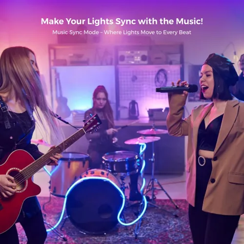 Vista 6 de Paquete de 2 bombillas inteligentes, LED A19 que cambian de color (800 lúmenes), WiFi y Bluetooth, sincronización de música, compatible con Alexa