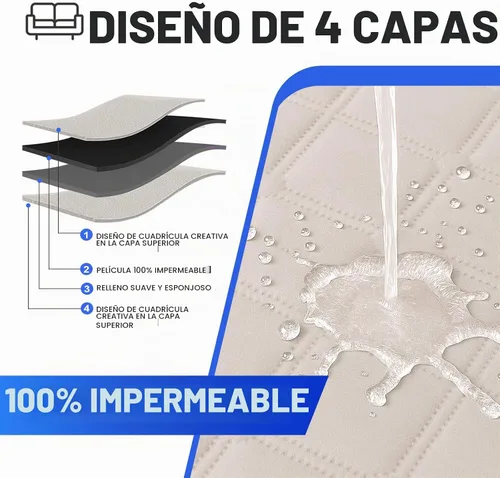 Vista 4 de XINEAGE - Fundas de sofá 100% impermeables, reversibles en forma de L
