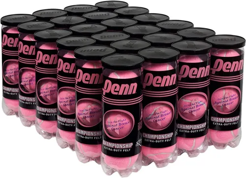 Vista 4 de Penn Pink Championship XD - Pelotas de tenis de fieltro para cancha (6 latas = 1/4 caja)