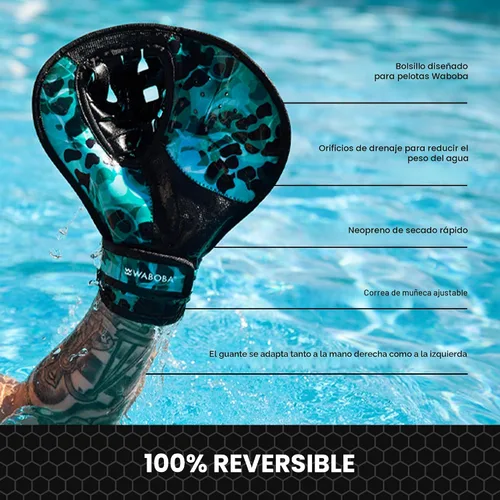 Vista 4 de Waboba Catch Water Glove Pro - Juego de pelotas de rebote de agua, para juegos de playa y juguetes de piscina, guante estilo béisbol para atrapar