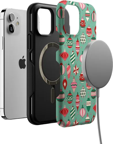 Vista 6 de Funda Casely para iPhone 12 Mini Todo Adornado Adornos Festivos Diseño Protector Audaz Diseño Compatible con MagSafe