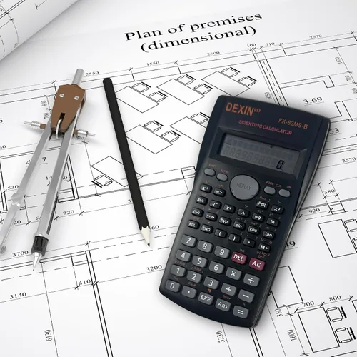 Vista 6 de Calculadora científica de ingeniería de 2 líneas, 16 unidades, calculadoras de bolsillo multifunción de construcción básica, gran pantalla, ideal