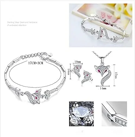 Vista 7 de Valentines Day Fox Jewelry Set for Mother Wife Girlfriend