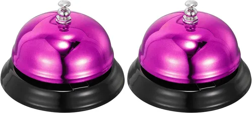 Vista 9 de uxcell Campana de escritorio, campana de cena de 2.56 pulgadas para restaurantes, campana de servicio, azul