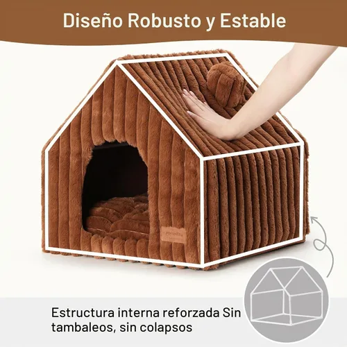 Vista 2 de FUKUMARU - Cama para gatos, cama para perros cubierta lavable cerrada con marco de soporte