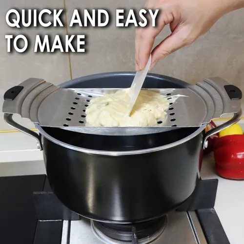 Vista 6 de Máquina Premium de Acero Inoxidable para Hacer Spaetzle, Plana para Spaetzle con Raspador de Pastelería, Tradicional Alemana para Hacer Fideos