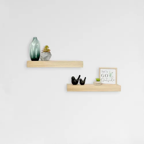 Vista 17 de MCS Estantes flotantes de grano de madera natural, 12 x 4 pulgadas, juego de 2, 12 x 4 pulgadas