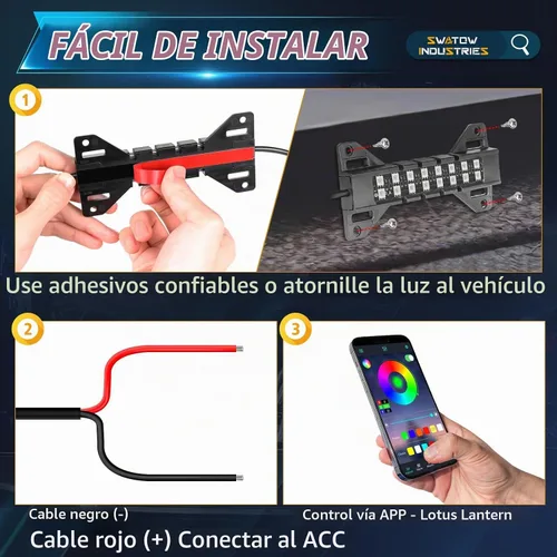 Vista 7 de Luces de cama de camioneta RGB LED Kits de luz de cama con control Bluetooth Luces de carga traseras Iluminación de camioneta Accesorios de carga