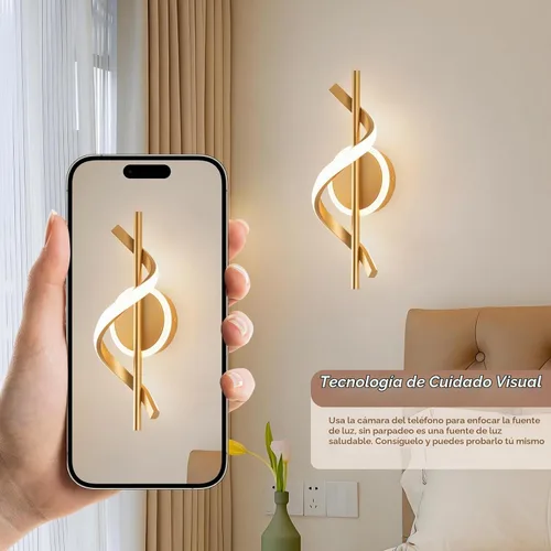 Vista 5 de EIDISUNY Apliques LED de pared para interiores, luces LED de montaje en pared de 12 W, lámpara de pared moderna en espiral, lámpara de pared de 3000