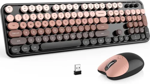 Vista 8 de MOFII Combo de teclado y mouse ergonómicos inalámbricos, teclado curvado dividido con reposamuñecas (comodidad durante todo el día) + mouse óptico