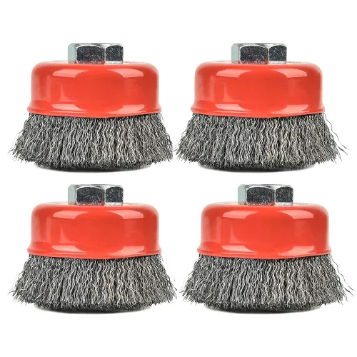 Vista 26 de A A IN Paquete de 2 ruedas de alambre para amoladora angular, cepillo de rueda de alambre de 3 pulgadas con eje roscado de 5/8"-11 para amoladora