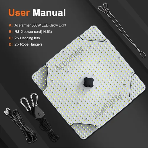 Vista 9 de Luz LED ajustable para cultivo con 3144 diodos, luces regulables para el conductor, espectro completo verdadero con panel extensible, lámpara