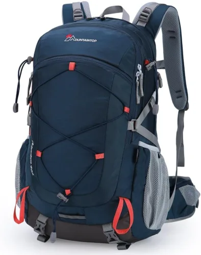 Vista 9 de Mochila de senderismo MOUNTAINTOP de 40 L, mochila ligera para exteriores Verde militar