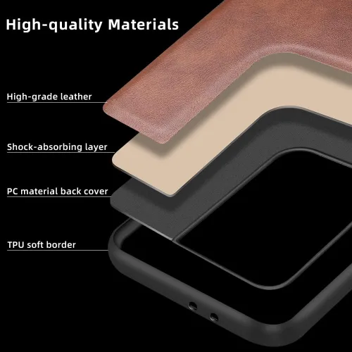 Vista 3 de X-level Funda para Samsung Galaxy A53 5G - Funda delgada de piel sintética de alta calidad para teléfono A53 5G, suave, a prueba de golpes, Marrón