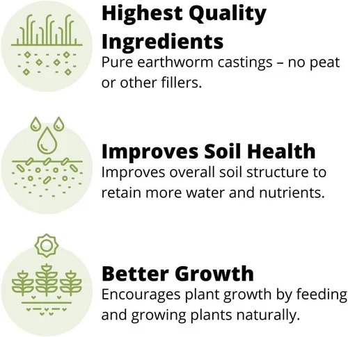 Vista 4 de Earth Science Fundición de lombrices de tierra, 3 libras, fertilizante para plantas de interior y exterior - Potenciador de suelo para huertos
