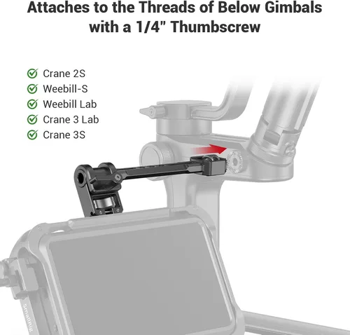 Vista 5 de SMALLRIG Soporte de monitor de cámara ajustable para DJI Ronin-S/Ronin-SC y ZHIYUN Crane 2S/Crane 3/3S/WEEBILL-S y MOZA AirCross 2 Gimbals - 2889
