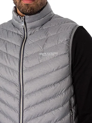 Vista 4 de AX ARMANI EXCHANGE Chaleco acolchado de plumón real para hombre
