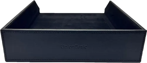 Vista 7 de UnionBasic Bandeja apilable de papel para documentos, bandeja organizadora de archivos de escritorio de piel sintética, color negro