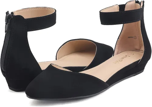 Vista 2 de DREAM PAIRS - Zapatos de mujer con correa para tobillo tacón bajo de cuña